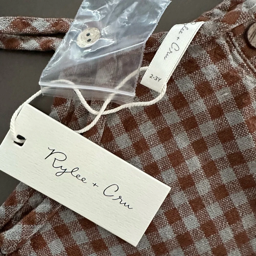 Rylee + Cru Button Romper Gingham - Picture 6 of 6
